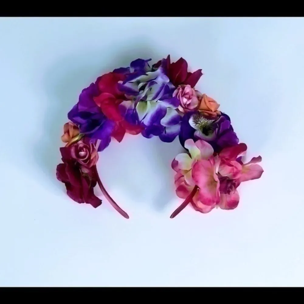 Stunning Handmade Pink & Purple Flower Crown.